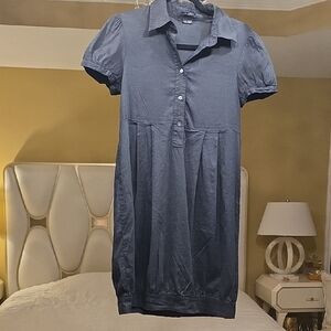 Theory Charcoal Collared Mini Dress